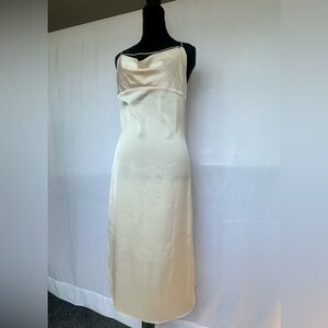Forever 21 Elegant Cream Spaghetti Strap Dress